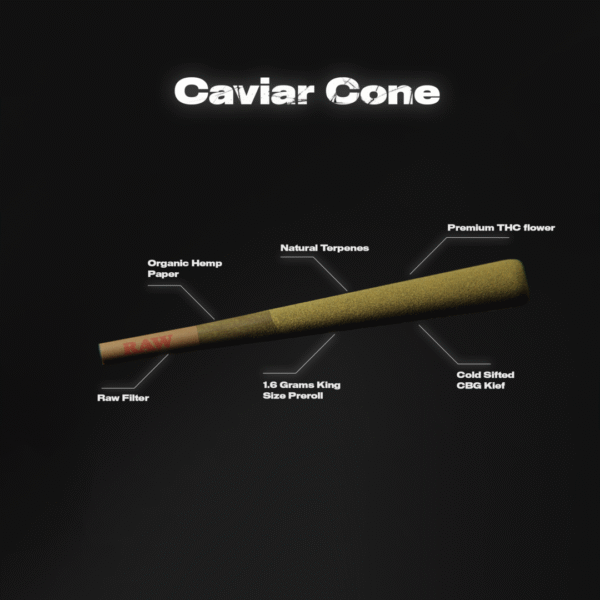 Caviar Cones King Size THCA Pre-Rolls 2 x 1.6 Gram Joints - Image 4